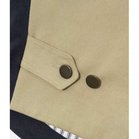 THE "RAOUL" WAISTCOAT NAVY AND LIGHT KHAKI CANVAS - TONTON ET FILS