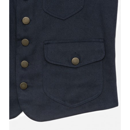 LE GILET «RAOUL» CANVAS MARINE ET KAKI CLAIR - TONTON ET FILS