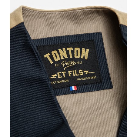 THE "AUGUSTE" WAISTCOAT NAVY FRONT LIGHT KHAKI BACK (5 BUTTONS) - TONTON ET FILS