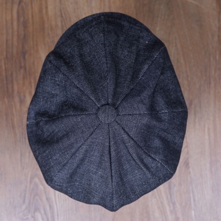 Schirmmütze Newsboy Denim Cap 15oz Indigo - Pike Brothers