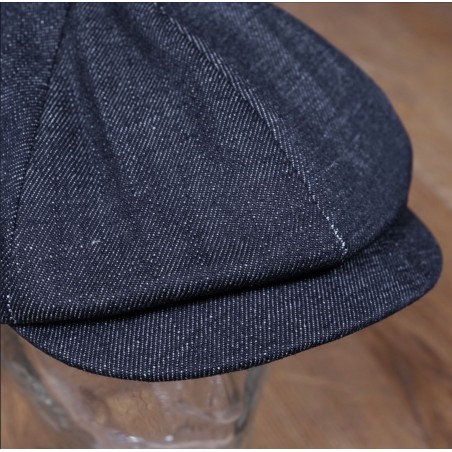 Newsboy Denim Cap 15oz Indigo - Pike Brothers