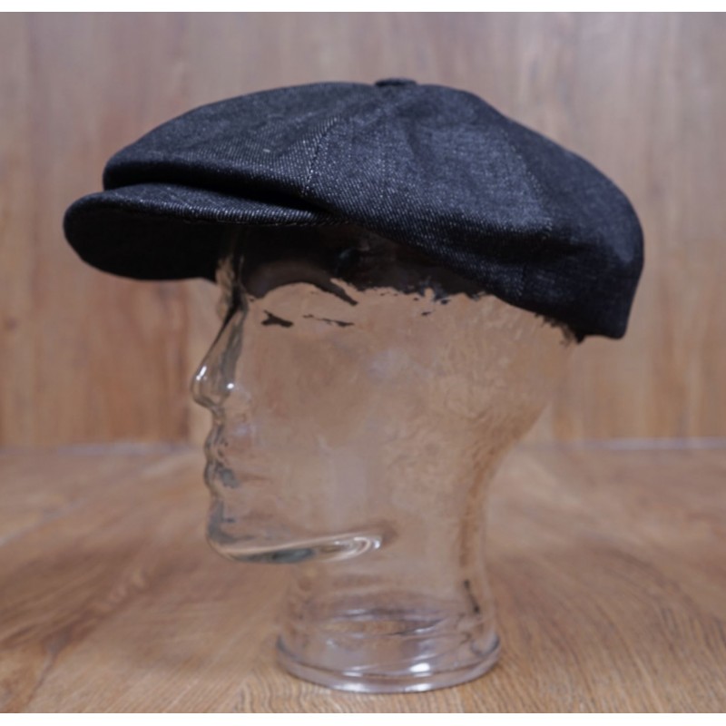Newsboy Denim Cap 15oz Indigo pet - Pike Brothers