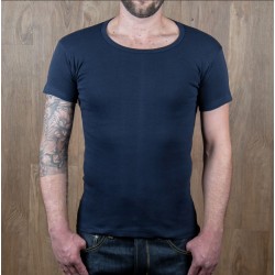 Set van 2 tubulaire ronde-hals T-shirts marineblauw 1947...