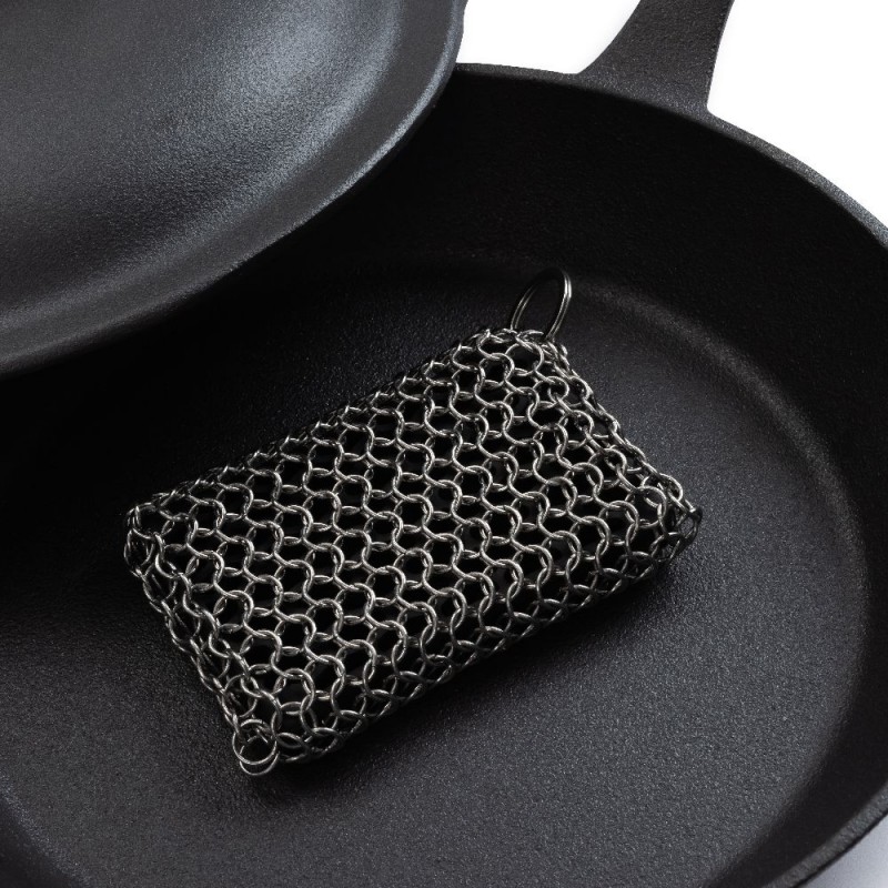 Steel Mesh Scrubber for Cast Iron - Barebones...