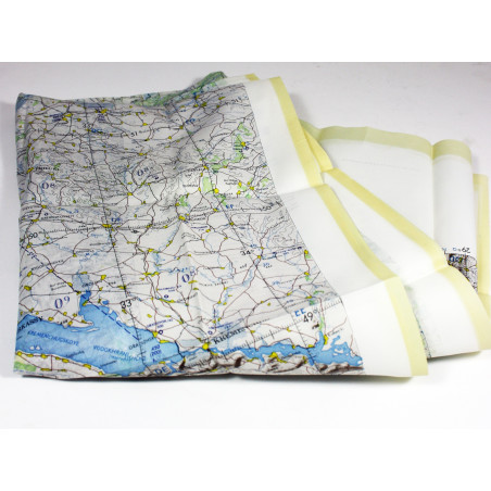 CARTE SOIE/RAYONNE AVIATION MILITAIRE D' EVASION POUR PILOTE 