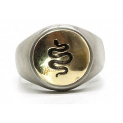 Zegelring Messing Snake - Black Pearl Creations