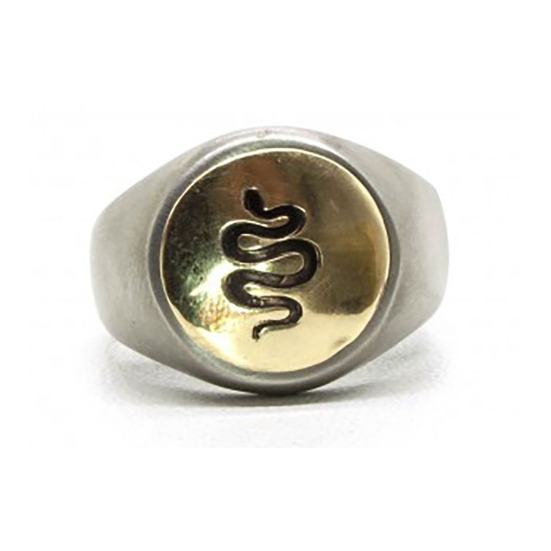 Zegelring Messing Snake - Black Pearl Creations