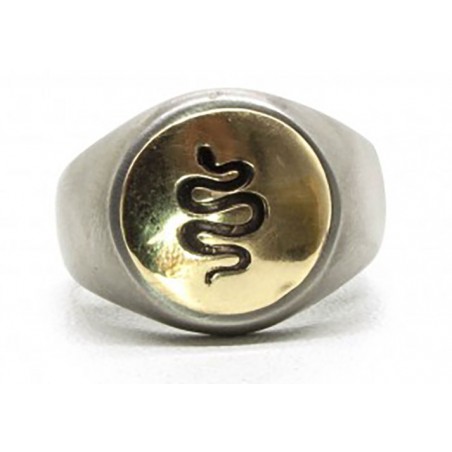 Zegelring Messing Snake - Black Pearl Creations