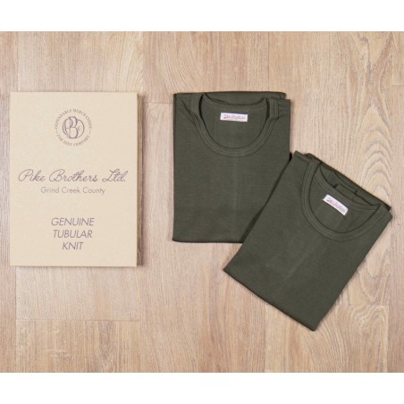 2er-Pack Schlauch-T-Shirts mit Rundhalsausschnitt Olivgrün 1947 Round Neck Set Olive Drab - Pike Brothers