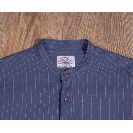 Linnen overhemd Hudson Blauw - 1923 Buccanoy Shirt Hudson blue Pike Brothers