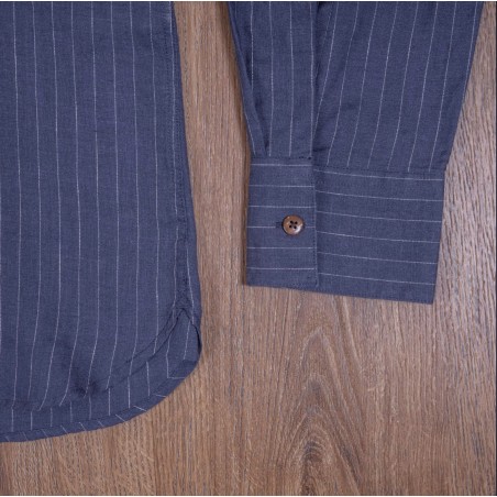 Linnen overhemd Hudson Blauw - 1923 Buccanoy Shirt Hudson blue Pike Brothers