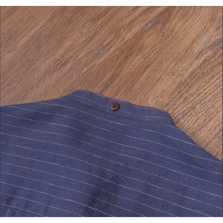 Linnen overhemd Hudson Blauw - 1923 Buccanoy Shirt Hudson blue Pike Brothers