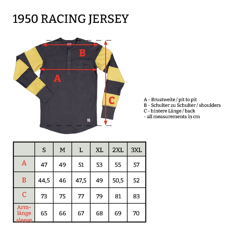 Motorsport Race Jersey gele strepen - 1950...