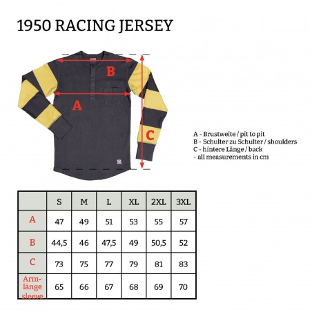 Motorcycle Racing Jersey with Yellow Stripes - 1950 Racing Jersey Sprocket Yellow Pike Brothers