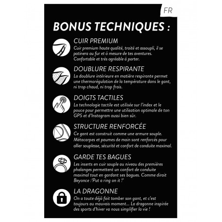 Gants Cuir Moto Homologués CE "GOLD" - Eudoxie