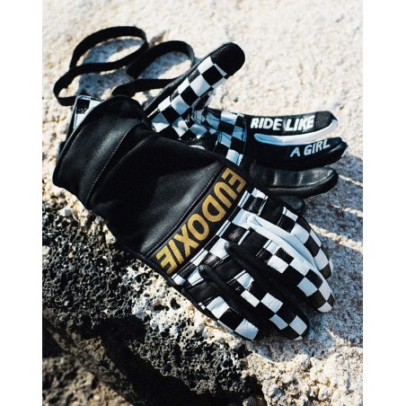 CE-zugelassene Leder-Motorradhandschuhe "GOLD" - Eudoxie