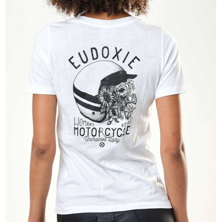 Fitted White Organic Cotton T-Shirt "Bonnie" - Eudoxie