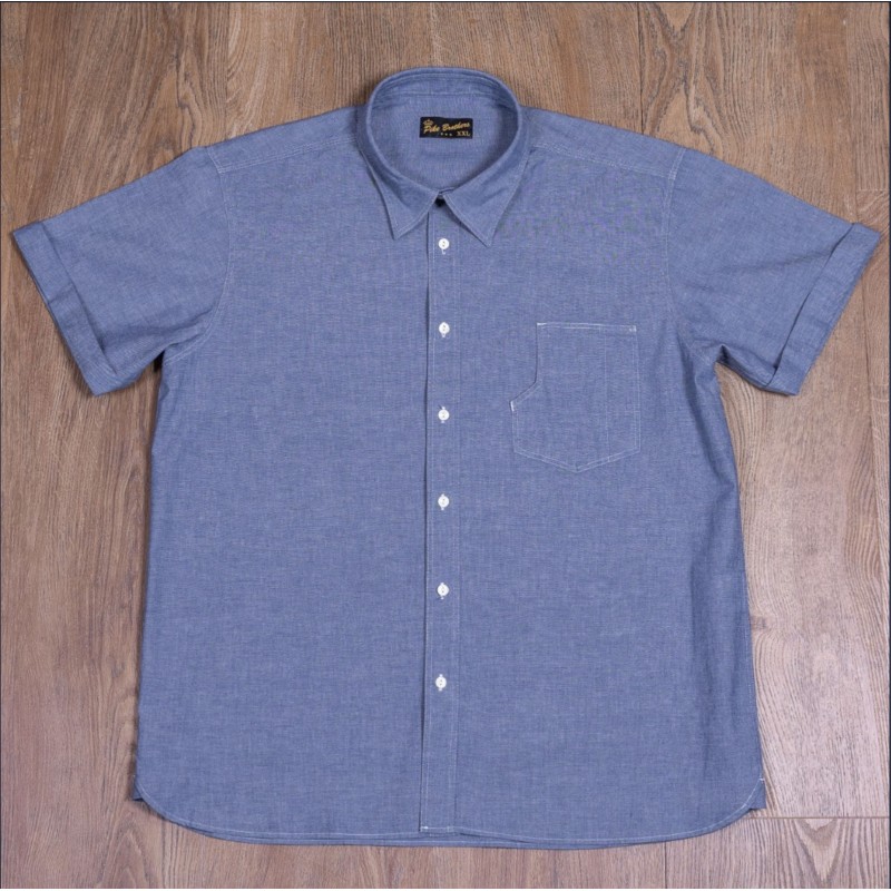 Chambray Cotton Short-Sleeve Shirt - 1937...