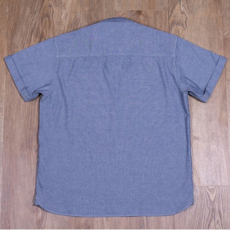 Chambray Cotton Short-Sleeve Shirt - 1937 Roamer Shirt short sleeve blue USN Pike Brothers