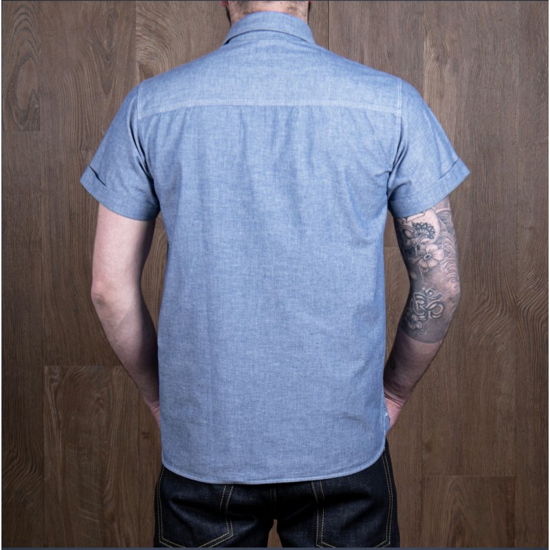 Chambray Cotton Short-Sleeve Shirt - 1937...