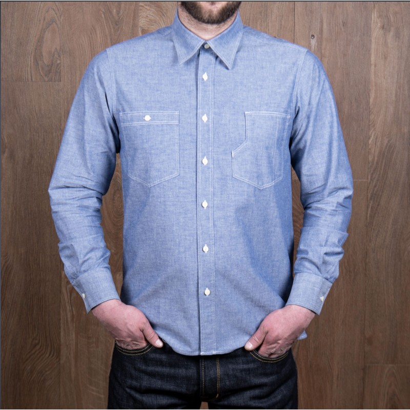 USN 1937 Roamer Shirt Blue Chambray - Pike...
