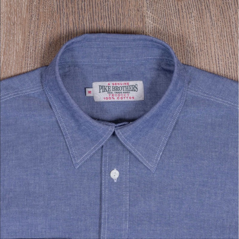 Hemd USN 1937 Roamer Shirt Blue Chambray - Pike...