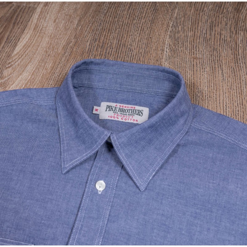 Hemd USN 1937 Roamer Shirt Blue Chambray - Pike...