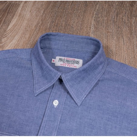 USN 1937 Roamer Shirt Blue Chambray - Pike Brothers