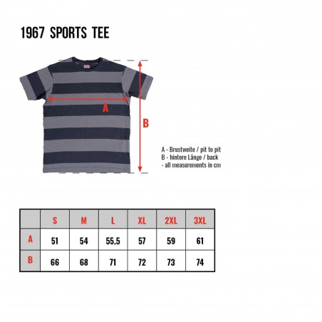 T-Shirt coton 1967 Sports Tee Alcatraz blue - Pike Brothers