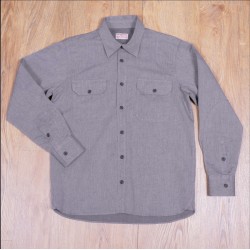 Grey Cotton / Linen Work Shirt - 1932 Engineer Shirt...