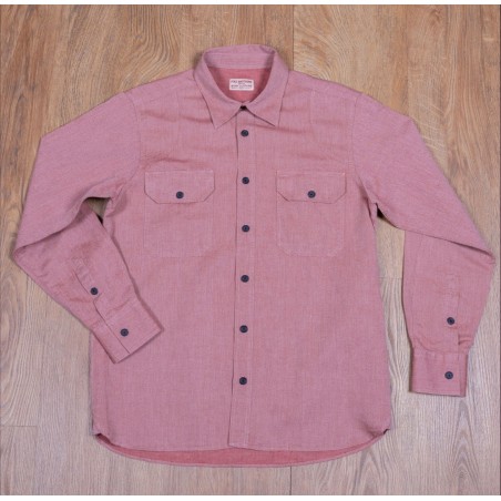 Arbeitshemd Baumwolle / Leinen Rot - 1932 Engineer Shirt Union grey Pike Brothers