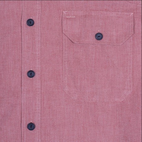 Arbeitshemd Baumwolle / Leinen Rot - 1932 Engineer Shirt Union grey Pike Brothers