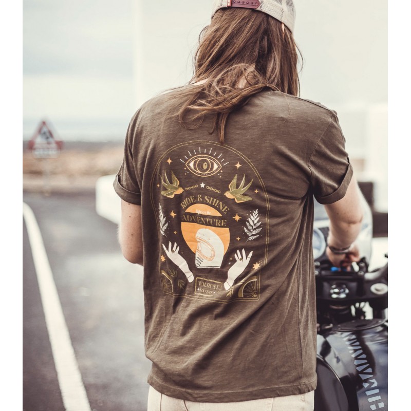 T-Shirt kurzarm Rundhals Baumwolle Ride & Shine...
