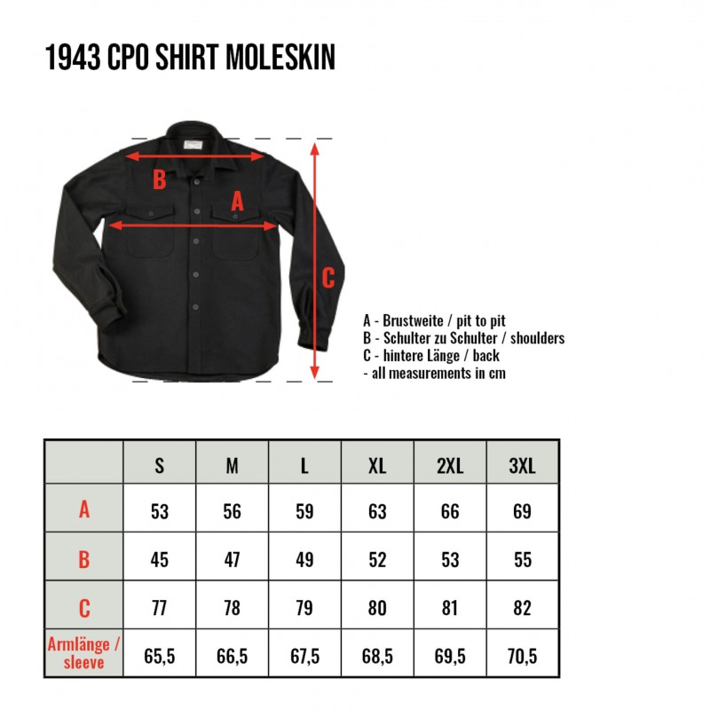Hemd 1943 CPO Shirt Moleskin dark red - Pike...
