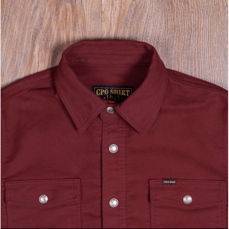 1943 CPO Shirt Moleskin dark red - Pike Brothers