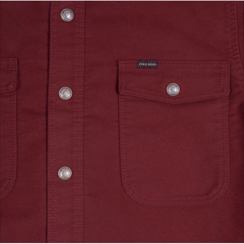 1943 CPO Shirt Moleskin dark red - Pike Brothers