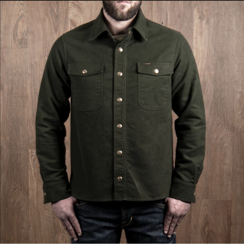 1943 CPO Shirt Moleskin green moss - Pike Brothers