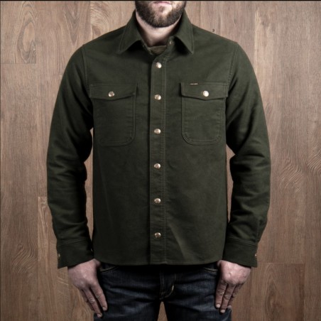 Hemd 1943 CPO Shirt Moleskin green moss - Pike Brothers