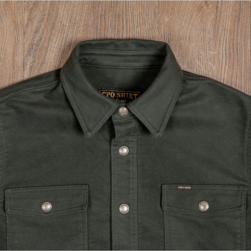 1943 CPO Shirt Moleskin green moss - Pike Brothers