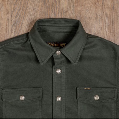 Hemd 1943 CPO Shirt Moleskin green moss - Pike Brothers