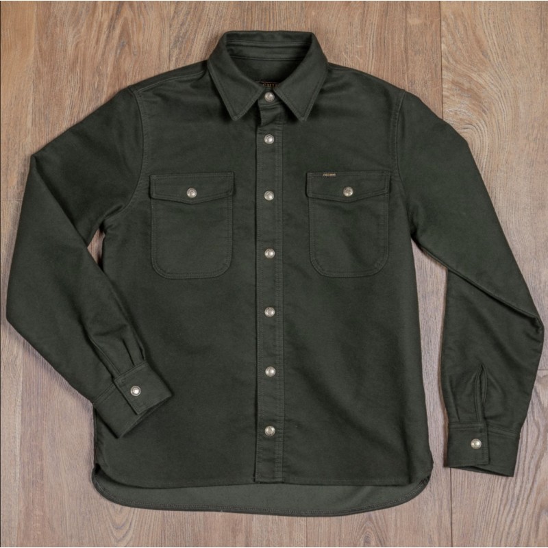 1943 CPO Shirt Moleskin green moss - Pike Brothers