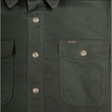 1943 CPO Shirt Moleskin green moss - Pike Brothers