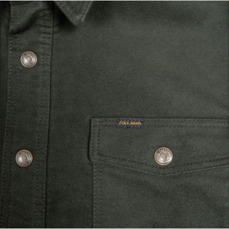 Hemd 1943 CPO Shirt Moleskin green moss - Pike Brothers