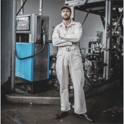 White Denim Coverall - 1938 Mechanic Coverall off white...