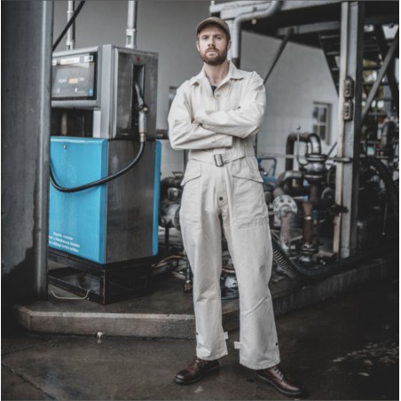 White Denim Coverall - 1938 Mechanic Coverall off white Pike Brothers