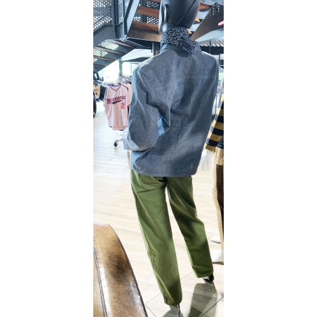 Het Dameshemd "Arromanches" Denim Chambray Licht - L'Ouvrière Moderne
