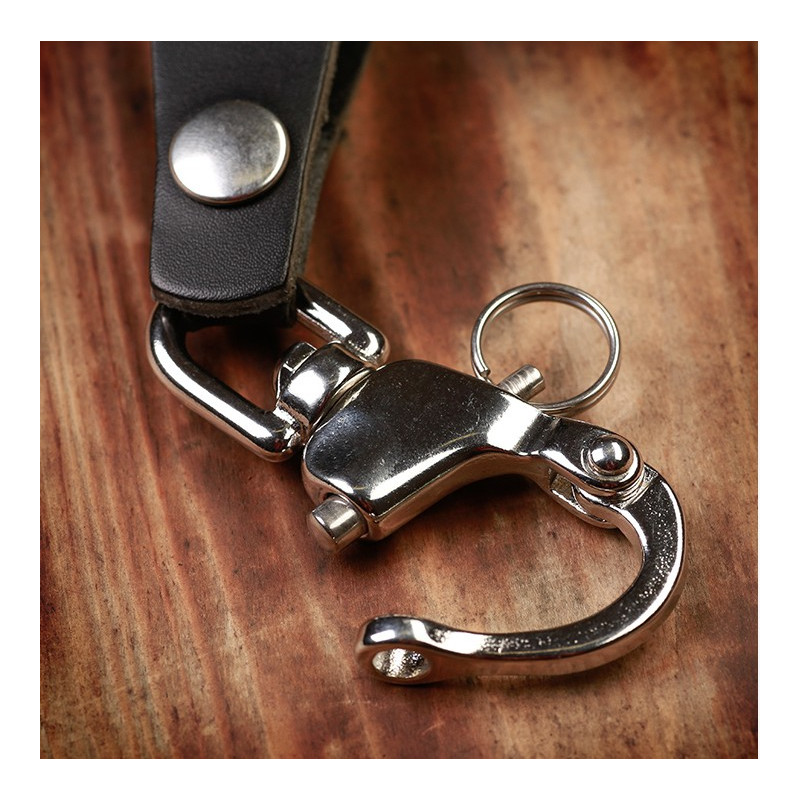 Sleutelhanger Leer Zwart - 1965 Key Hanger black