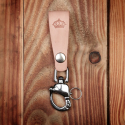 Natural Leather Key Ring - 1965 Key Hanger Natural