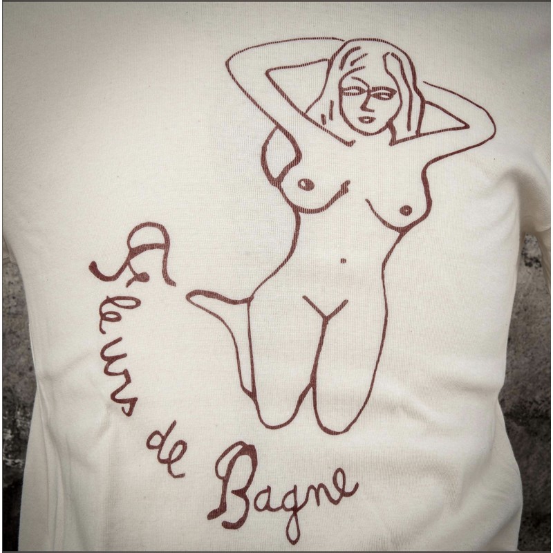 Schlauchförmiges Baumwoll-T-Shirt in Naturweiß...