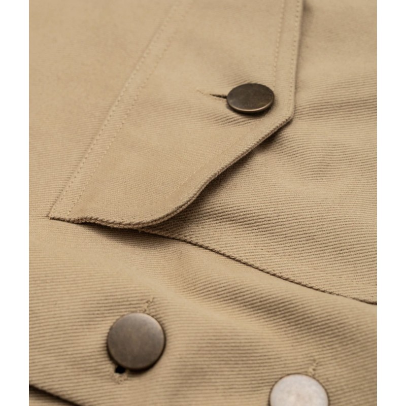 HET GILET «RAOUL» CANVAS LICHT KAKI EN DENIM -...